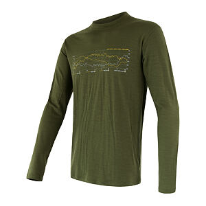 SENSOR MERINO ACTIVE TRACK pánské triko dl.rukáv safari green