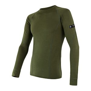 SENSOR MERINO ACTIVE pánské triko dl.rukáv safari green