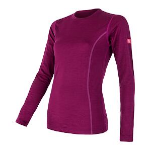SENSOR MERINO ACTIVE dámské triko dl.rukáv lilla