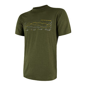 SENSOR MERINO ACTIVE TRACK pánské triko kr.rukáv safari green