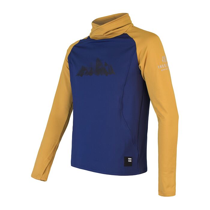 SENSOR COOLMAX THERMO MOUNTAINS pánská mikina deep blue/mustard