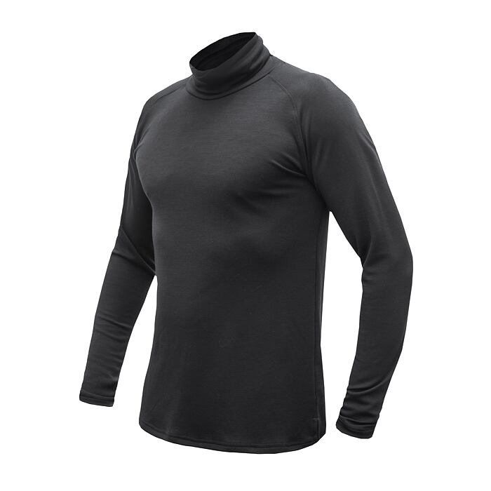 SENSOR MERINO BLEND pánské triko dl.rukáv rolák černá